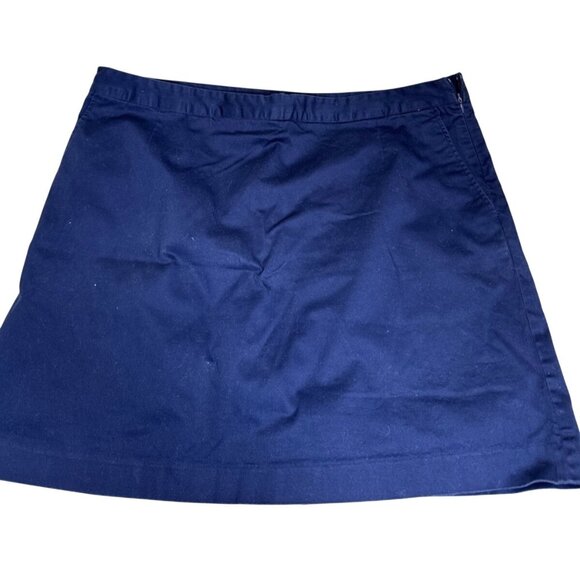 Lizwear Womens Navy Skort Side Zipper/Pockets Size 16 Cotton/Polyester - Picture 1 of 8